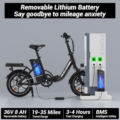 Version 1.0.0 16" Folding Electric Bike Adults, Peak 630W Adult Electric Bicycles, Up to 25 MPH and 35 Miles Foldable Ebikes, Electric Bike for Teens with 36V 8Ah Removable Battery, Dual Disk Brake. - Image 3