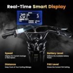 CycRun Electric Bike for Adults 750W Motor with 374.4WH Battery, 20MPH 55Miles Moped Style Ebike for Adults, 20" Fat Tire Commuting Off Road Mountain Ebike with Hydraulic Suspension, UL2849. - Image 6