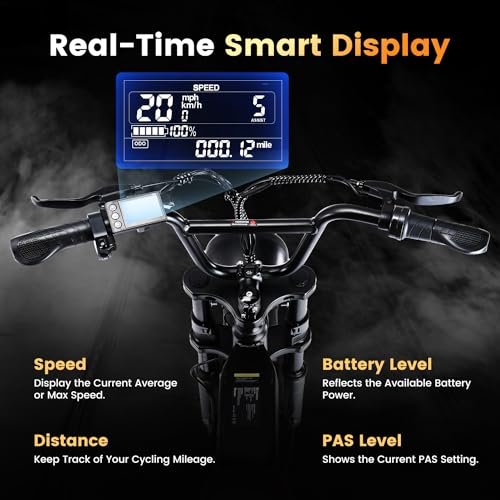 Version 1.0.0 CycRun Electric Bike for Adults 750W Motor with 374.4WH Battery, 20MPH 55Miles Moped Style Ebike for Adults, 20" Fat Tire Commuting Off Road Mountain Ebike with Hydraulic Suspension, UL2849. - Image 6