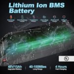 DK400 Electric Bike for Adults,Ebike with 1000W Motor, 48V/15Ah and Up to 28+MPH,Simano7 Speed (Upgrade Front Turn Signal+Rear Rack)…. - Image 3