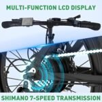 Electric Bike for Adults, 20" x 4.0 Fat Tire Ebike with 750W Motor, 48V/15Ah Foldable Electric Bike, E Bike Long Range for Mountain Beach Snow, 7-Speed Electric Bicycle, UL2849 Certified. - Image 5