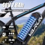 VARUN Electric Bike - 500W（Peak 750W Electric Bike for Adults with 48V Removable Battery - 26" Ebike Up to 45 Miles, 20 MPH, 21 Speed Gears & Dual Front Fork Suspension. - Image 2