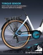 Electric Bike for Adults 1000W Peak 150N.M Mid-Drive with Torque Sensor, 27.5" Dual Suspension Ebikes for Adults, 672Wh Removable Battery up to 50 Miles, 7-Speed Step-Thru City Ebike. - Image 3