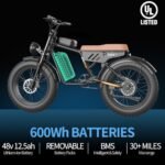 Freego Electric Dirt Bike for Adults, 28MPH&30Mile, 1000W/48V/12.5Ah, 20x4 Fat Tires Off Road Electric Bicycle Full Hydraulic Brake, Low Seat, Designed for Short Riders, Teens/Women 4‘11‘’-5’8‘’. - Image 6