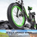 Peak 1200W Moped Style Electric Bike for Adults - 20''×3.0" Fat Tire Electric Bicycle with 624WH, 25MPH & 45 Miles Folding Ebike with Backrest for Commuting Mountains Snow Beach (US Warehouse). - Image 5