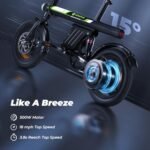 isinwheel W-U1 500W Folding Electric Bike for Adults, 25 Miles Long-Range Battery, Rear Suspension, 3 Assist Levels - 14" Foldable eBike for Adults and Teens. - Image 2