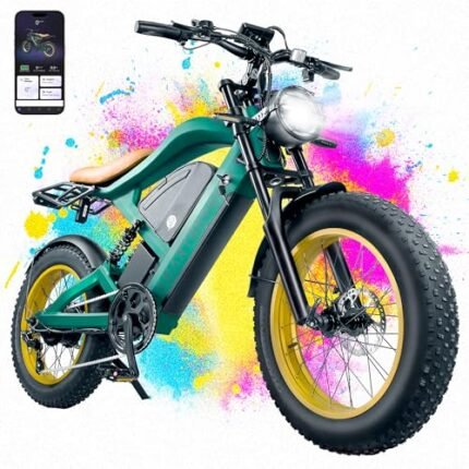 Electric Bike with 1200W Brushless Motor,32 MPH,20Ah Removable Battery,30 Miles Range,7 Speed,GPS Tracker with APP Control,20" Fat Tire,Ebike for Adults,ST202.