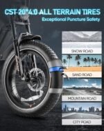 Juliet(24 New) 48V 60Ah Peak 1200W Electric Bike for Adults, Up to 200 Miles Long Range Electric Bike Full Suspension, 4.0 Fat Tire E Bike Shimano7-Speed 4-Piston Hydraulic Brake, UL2849. - Image 4