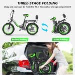 Peak 1200W Moped Style Electric Bike for Adults - 20''×3.0" Fat Tire Electric Bicycle with 624WH, 25MPH & 45 Miles Folding Ebike with Backrest for Commuting Mountains Snow Beach (US Warehouse). - Image 7