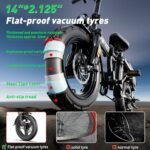 Electric Bike, 25MPH/30MPH 1000W/1200W Electric Bike for Adults, Up to 45Miles Adult Electric Bicycles with 2 Seats, 14''/16'' Tire Folding Ebike for Commuter with Full Shock Absorption System. - Image 5