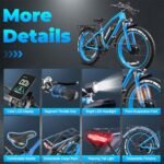 Electric Bike for Adults - Dual Motor AWD 2000W 32MPH Ebike with 48v/22.5Ah Removable Battery, 26x4.0 Fat Tire Mountain Electric Bicycle, Hydraulic Disc Brake E-Bike for Men Women. - Image 6