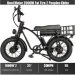 2000W Dual Motor Electric Bike for 2 Adults, 2 Person AWD Ebike, 30 MPH 48V 18AH Fat Tire Mountain E Bikes, Two People E Bike for Hunting, 20'' Adult Electric Bicycles for Men & Women. - Image 3