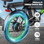 Dorida Foldable Electric Bike for Adults,Hidoes 750W Folding Ebikes for Adults,13Ah Removable Battery 40Miles E Bike Electric Bicycle for Commuting 20" Tire,Dual Suspensions. - Image 2