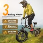 Electric Bike for Adults with Peak 1000W Brushless Motor,70Miles 28MPH Commuting Electric Foldable Bike with 48V15A Removable Battery,7-Speed Electric Bicycles,20" Tires and Front Suspension Bicycles. - Image 6