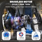 Electric Bike for Adults, 500 700W ebike, 48V 13AH Battery, 26 Inch Fat Tire Electric Bicycle, Shimano 7 Speed Up to 26MPH 60Miles Range Mountain E-Bike UL 2849 Certified. - Image 2