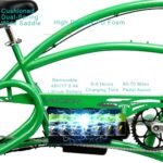 Tracer Beyond Pro 26'' Classic Stretch Chopper EBike with Spring Suspension Classical Fork, disc Brake and hi-Rise Steel Handlebar (Green). - Image 3