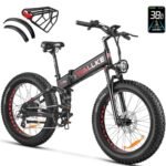 W Wallke X3 Pro Electric Bike 2000W Dual Motor/1200W Full Suspension 1056WH Foldable 26 Inch Fat Tire Mountain Ebikes Adults 34-35MPH Fast Electric Bicycle APP Control/Smart Display, UL2849 Certified.