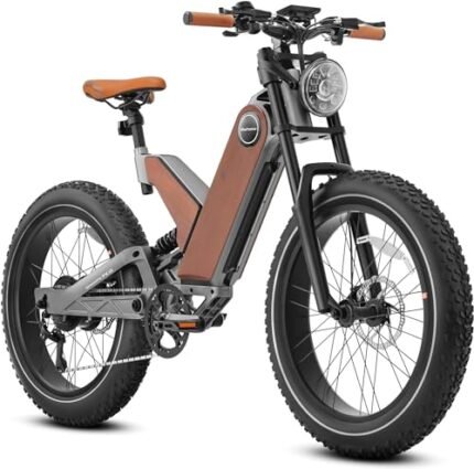 Electric Bike with 20W Headlight Adjustable Front Shock, green.