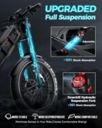Romeo Pro【2024 Upgraded】 60Ah Peak 1600W Electric Bike for Adults 200Miles Long Range Electric Bike 26 * 4.0 Fat Tire Electric Bike Full Suspension Electric Mountain Bike Cargo Ebike. - Image 5