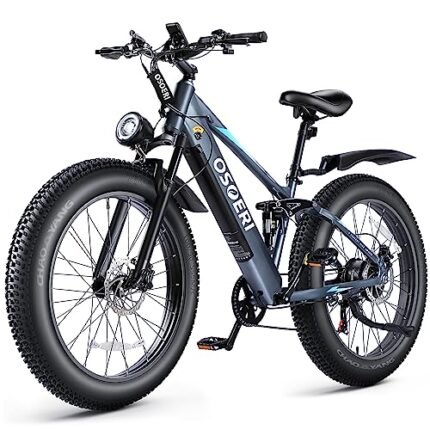 Osoeri 26" x 4" Fat Tire Electric Bike for Adults, 750W BAFANG Motor 48V 16Ah Battery Ebikes, Hydraulic Disc Brakes Dual Shock Absorber 28Mph Shimano 7-Speed Mountain Electric Bicycle.