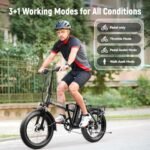 Foldable Electric Bike for Adults, 30+MPH, 48V 20Ah Removable Lithium Battery up to 80Miles, 20" Fat Tire 1000W Peak Dirt Ebike Adult Electric Bicycle for City Commute Beach Mountain E Bike. - Image 5