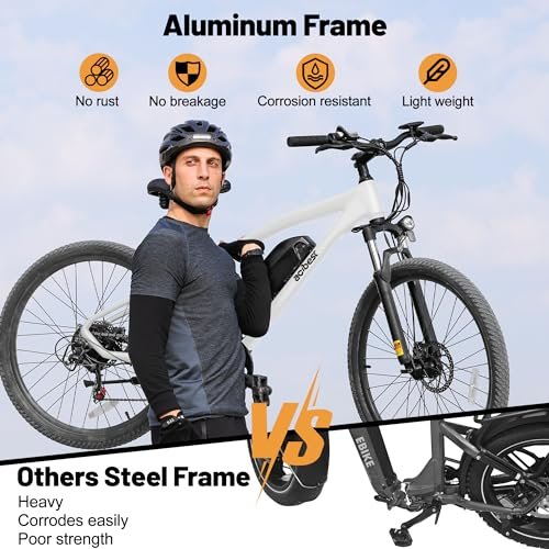 Version 1.0.0 Race Electric Bike for Adults Ebike,Peak 750W Brushless Motor,Removable Battery,Commuting Electric Mountain Bike,Up to 22MPH 7-Speed Electric Bicycle with Fork Suspension. - Image 3