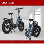 E-Flow, 750W Folding Electric Bike Adults, Up to 90Miles Motor Ebike, 48V 20Ah BAFANG Battery, 20’’x4.0 Fat Tire 28MPH Step-Thru Bicycle for City Commuter, Snow, Beach, Mountain etc. - Image 6