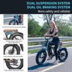Freego Electric Dirt Bike for Adults, 28MPH&30Mile, 1000W/48V/12.5Ah, 20x4 Fat Tires Off Road Electric Bicycle Full Hydraulic Brake, Low Seat, Designed for Short Riders, Teens/Women 4‘11‘’-5’8‘’. - Image 4