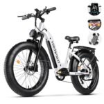 Electric Bike for Adults, 26" x 4.0 Fat Tire Ebike, 1100W Peak Motor Torque Sensor Electric Mountain Bike, 32MPH Electric Bicycle with 52V 20AH Battery, 7 Speed, Hydraulic Brake, UL Certified.