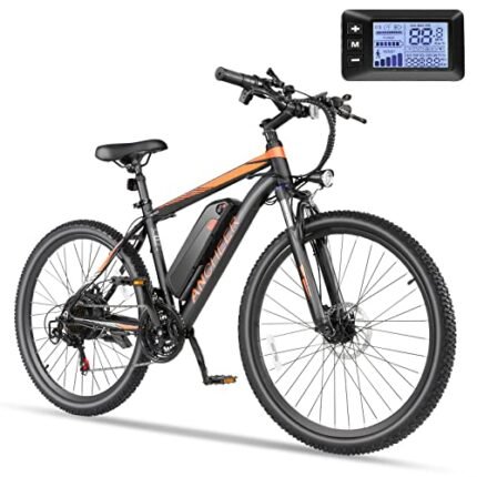 ANCHEER Electric Bike for Adults, Electric Mountain Bike 500W 26'' Commuter Ebike, Up to 50Miles Electric Bicycle with Removable 48V/374Wh Battery,UL 2849 Certified, LCD-Display and 21 Speed.