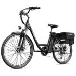 Heybike Cityscape Electric Bike 350W(Peak 500W) Electric City Cruiser Bicycle Up to 40 Miles 23MPH Removable Battery, 7-Speed and Dual Shock Absorber, 26" Electric Commuter Bike for Adults.