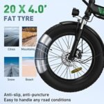 Electric Bike for Adults, 20" x 4.0 Fat Tire Ebike with 750W Motor, 48V/15Ah Foldable Electric Bike, E Bike Long Range for Mountain Beach Snow, 7-Speed Electric Bicycle, UL2849 Certified. - Image 3