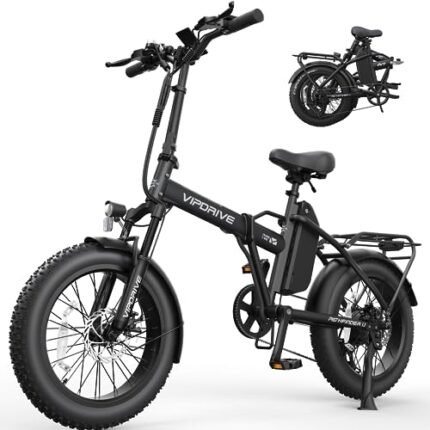Electric Bike 20" 750W Peak Power Folding Fat Tire Electric Bike with 48V 13Ah Removable Battery 20MPH Adult Ebike, 7-Speed Electric Bicycle, 50miles Range Commute E-Bike, LCD Display.