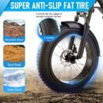 Electric Bike 000w Electric Bicycle 20 * 4.0 inch Fat Tire Ebike, Ebike for Adults Electric Bike 20MPH Adult Electric Bicycle Lockable Suspension Fork, Beach Snow E-Bike 7 Speed. - Image 5