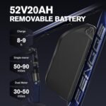 Electric Bike for Adults,1000/2000W Motor 35MPH,52V 20AH Battery,26" Fat Tire Ebike,Max 90 Miles E Bike for Men, Full Suspension,Hydraulic Brake 7-Speed Gears for Beach Mountain Electric Bike. - Image 3