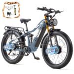 DAMSON Dual Motor Electric Bike for Adult 48V 30AH Removable Battery Ebike 26"X4"Fat Tire up to 30MPH &120 Miles Long Range Off Road Beach Mountain Full Suspension Electric Bicycle.