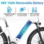 KBO Breeze Electric Bike, 500W Ebike 48V 16Ah Removable Battery 55MI Range, 300LBS Payload, 27.5"x2.4" Commuter Ebikes for Adults, 25MPH, Shimano 7 Speed System, 5H Fast Charge. - Image 3