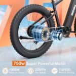 BEEMONE Electric Bike for Adults, 1000w Brushless Motor Ebike, 26" x 4.0 Fat Tire, Electric Bikes with 48V/20Ah Removable Battery, MAX 30-80Miles, 28MPH,Peak 7 Speed, Men-High Step 1000W. - Image 3