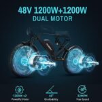 MEELOD Electric Bike Fat Tire Electric Bike Equipped with 1200w/2400w Dual Motor/Single Motor and 48v/40ah Or 48v/30ah Dual Batteries 35mph Electric Dirt Bike. - Image 3