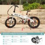 NR-7 20" Folding Electric Bike for Adults | Lightweight Foldable Electric Bicycle - Weighs Only 45lbs | 500W Brushless Motor | 40+ Mile Range | 21mph Speed - Class 2 Fat TIre Ebike. - Image 5