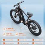 UDON BEEMONE Electric Bike for Adults One-Step, 1000W Motor Electric Bicycle with 26" x 4.0 Fat Tire, 30-80Miles 28MPH E-Bikes with 48V/20Ah Removable Battery (Men, Black-3). - Image 3