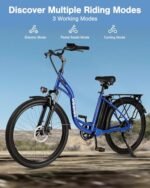 Urban Go 26" Electric Bike, 18.6MPH Max Speed & 35 Miles Range (PAS), 500W Peak Motor & 374.4Wh Removable Battery, Electric Bicycle with Front Suspension, E-Bike for Adults with Rear Rack, Blue. - Image 6