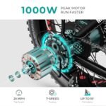 Heybike Mars Electric Bicycle Foldable 20" x 4.0 Fat Tire Electric Bicycle with 1000W Peak Motor，624WH Removable Battery and 50 Miles Max Range, Dual Shock Absorber for Adults. - Image 2