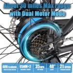 KETELES Electric Bike for Adults, 2000W Dual Motor 26 Inch Fat Tire Mountain Ebike, 33 MPH 23AH 48V Battery Bicycle 21 Speed Electric Dirt E Bikes for Men. - Image 2