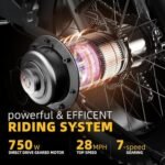 MARS700 Peak 1000W Motor Folding Electric Bike for Adults, 48V 20.8 AH Super Battery Up to 30MPH and 100 Miles, 7-Speed 20" Fat Tire All Terrain Ebike. - Image 3