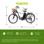 NAKTO Electric Bike for Adults 26" 250/350W Electric Bicycle for Man and Women with High Speed Brushless Gear Motor 6-Speed Gear Speed E-bike with Removable Waterproof 36V10A/12A Battery. - Image 6