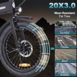 Folding Electric Bike for Adults, 20"×3.0 Fat Tire Electric Bicycle, 280.8Wh Battery Ebike, 20MPH Electric Cargo Bike with LCD Color Display & 6 Speed Gears (Fits for 5'0"+). - Image 3