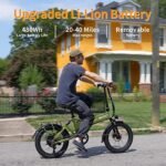 Jasion EB7 2.0 Electric Bike for Adults, 850W Motor 28MPH Max Speed Folding Ebike, 48V 10AH Removable Battery, 20" Fat Tire with Dual Suspension, 7-Speed Electric Bicycles, with 2 Rear Basket. - Image 5