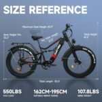 Adult Electric Bike,1500W/750W, 52V 21/19Ah 37/32MPH 30-60Miles, 26-inch Fat Tire Electric Bike Full Suspension Electric Mountain Bike with Dual Disc Brakes. - Image 6