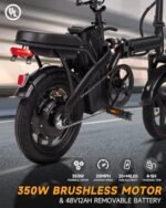 Electric Bike for Adults,Folding Ebike,Electric Bicycle with Removable Battery, 20MPH Commuting Electric Bike, High Brushless Gear Motor. - Image 3